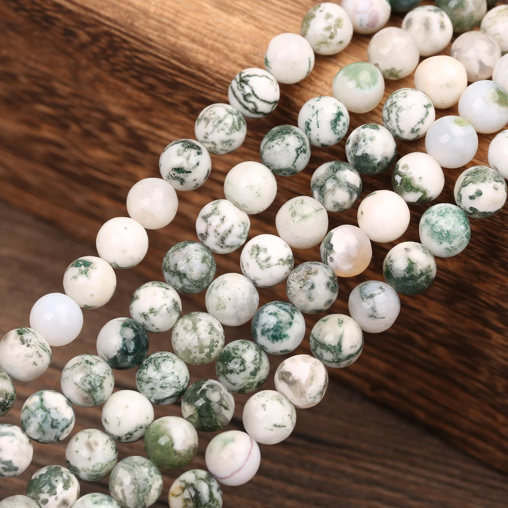 

Green Natural Stone bead Round Beads for jewelry making 15" 4-12mm Fit Diy Necklace Bracelet
