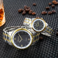 new women men couples lovers stainless steel diamond business quartz watches ladies luxury gold sliver bracelet watches