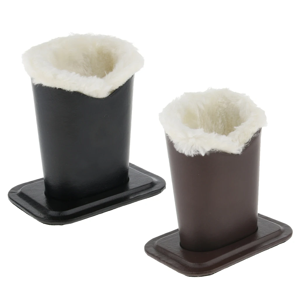 Pack of 2 Plush Lining PU Leather Eyeglasses Holder Stand Glasses Case Upright - Pen Holder Desk Organizer - Home Desk Decor