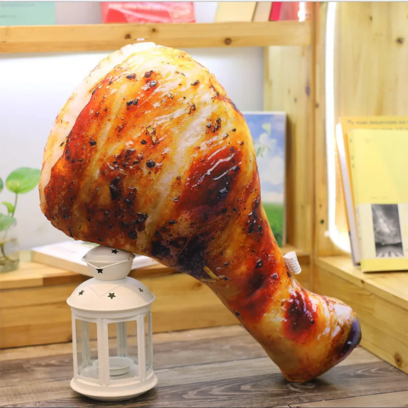 3D подушка для ног жареного цыпленка и домашняя декоративная подушка для еды и яркая плюшевая мягкая игрушка 21,65 дюймов
