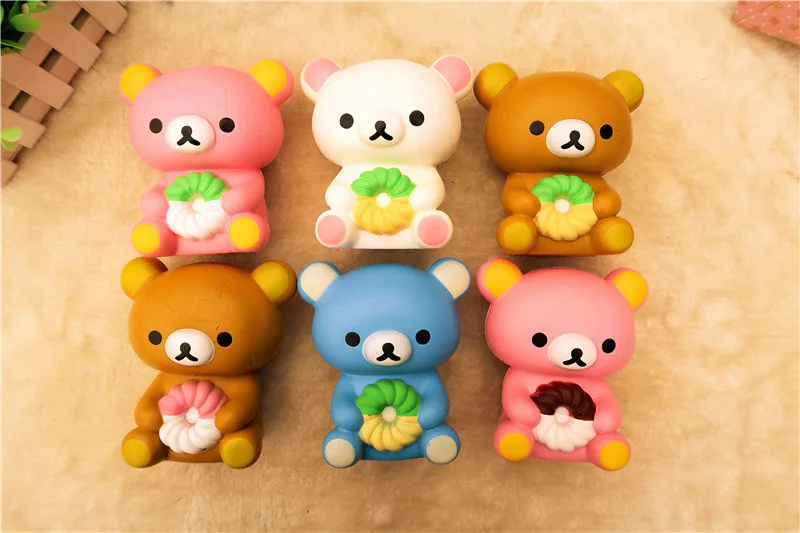 ; 6 шт./лот Rilakkuma jumbo медленно распрямляющийся мягкий кавайный мягкий игрушка очаровательны kuwaii игрушки 6 цветов - Цвет: Красный