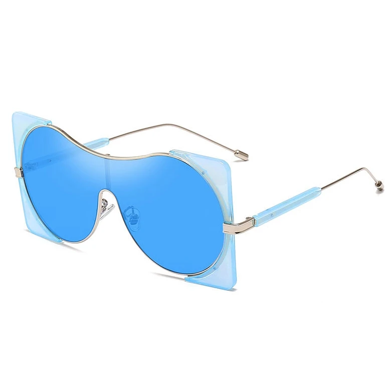 Blue Квадратные женские крупные солнцезащитные очки модные UV400 Винтажные Очки 47040 - Цвет линз: Blue