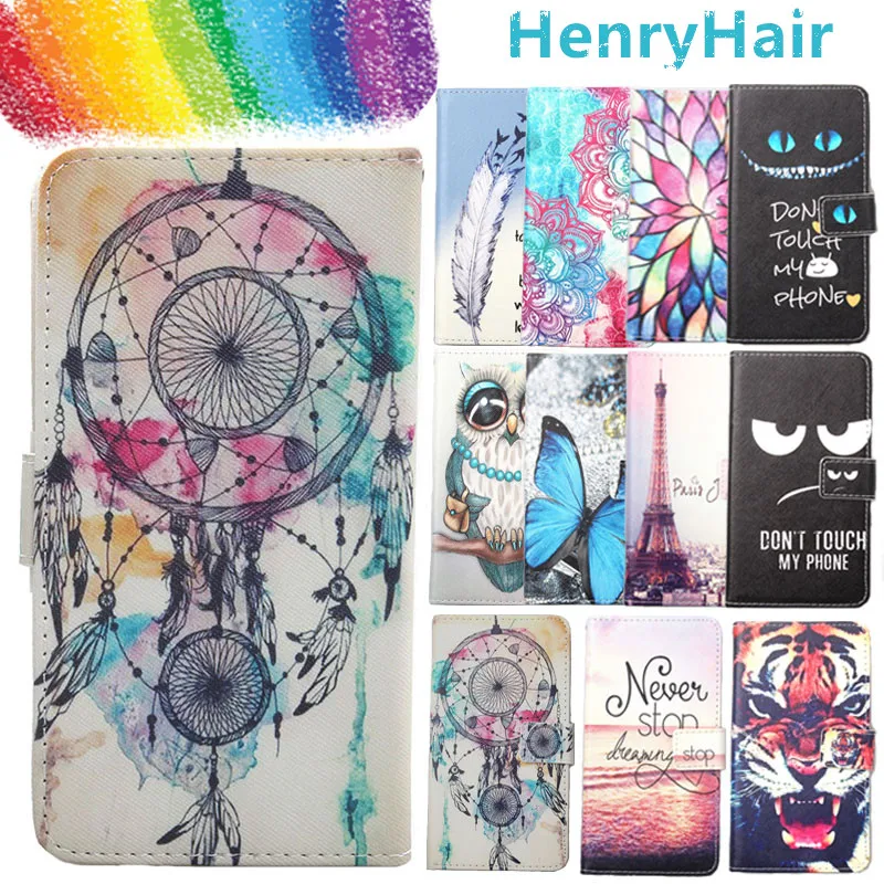 

Fashion 11 Colors Cartoon Painting PU Leather Magnetic clasp Wallet Cover For Vernee M5 Case