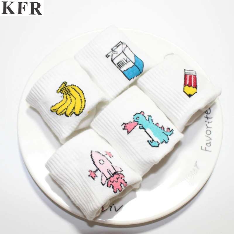 Женские хлопковые носки в Корейском стиле милые короткие с изображением