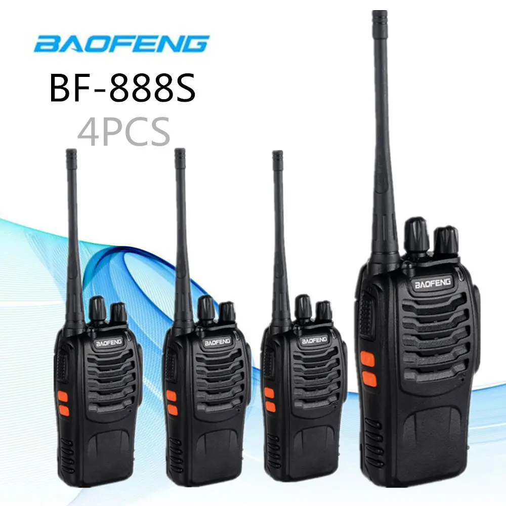 4 шт. BaoFeng BF-888S рация UHF400-470MHZ портативный любительский радиопередатчик BaoFeng 888 s домофон для использования на открытом воздухе