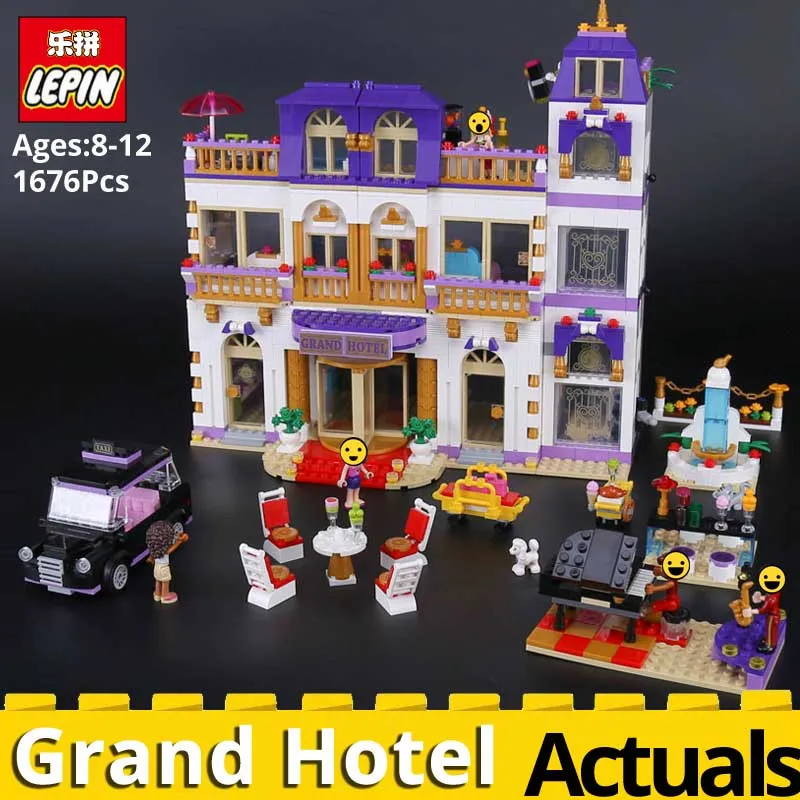 

In Stock New Lepin Girls Series 01045 The Heartlake Grand Hotel Set 41101 house Building Blocks Bricks Toys Kids Birthday Gift