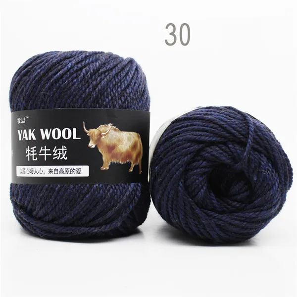 Пряжа из шерсти яка для вязания тонкой камвольной смешанной пряжи для вязания крючком свитер шарф 3 слоя 1 шт 100 г - Цвет: 30