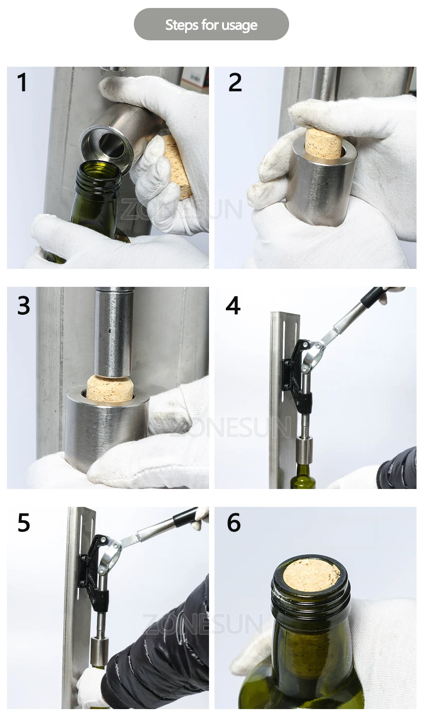 operation step of manual corking machine