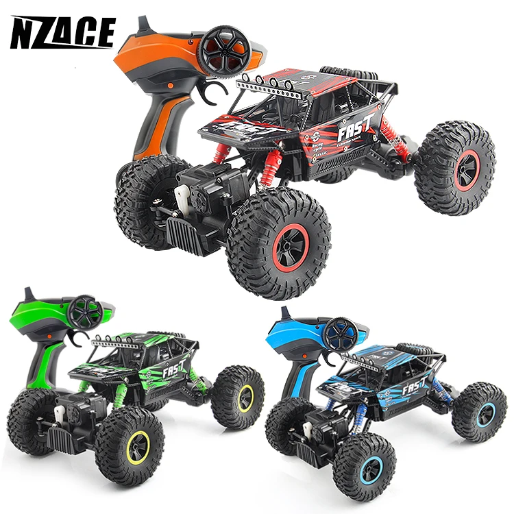 

NZACE RC Car 4WD 2.4GHz Rock Robots Rally climbing Car 1:18 Double Engines Bigfoot Car Remote Control Model Off-Road Vehicle Toy