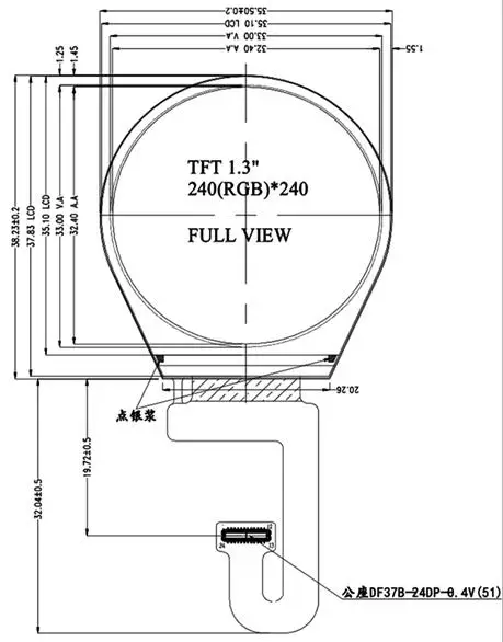 Ips 1,3 дюймов 24PIN SPI TFT lcd цветной круглый экран ST7789 Привод IC 240(RGB)* 240