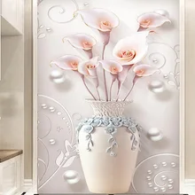 Пользовательские настенные 3D обои с тиснением стерео простой европейский ваза вход Фреска коридор прохода Гостиная ТВ фон обои