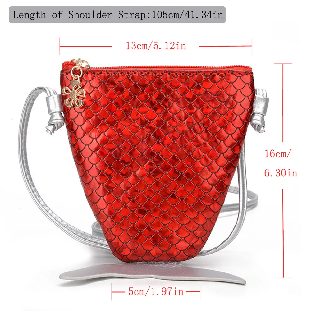 Мода для девочек детские Наплечные сумки хвост русалки пайетки Crossbody портмоне Твердые кошелек карман-держатель для карт