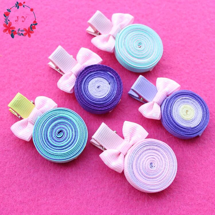 10pcs Assorted Pastel Sweet Candy Hair Clips W Little Bow Baby