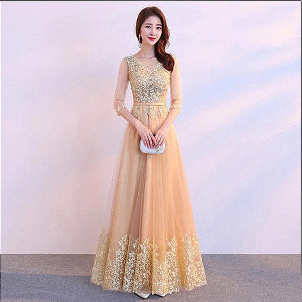 ZJ7003 Evening Gowns Sweetheart Gold Sequins Tulle Evening Dresses Long 2018 Best Selling Size 4 6 8 10 12 14 16 18 20 22 24 26