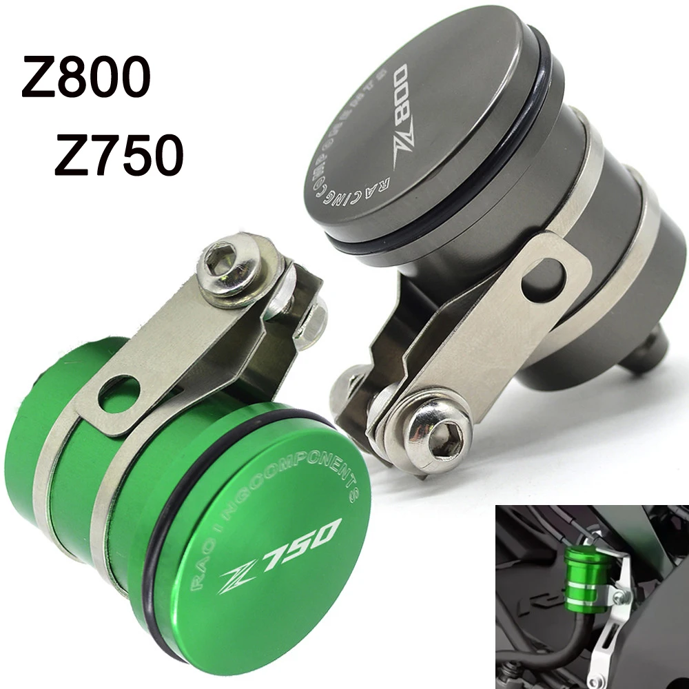 for KAWASAKI Z800 Z750 2013 2014 2015 2016 Motorcycle Fluid Reservoir Billet Rear Brake Clutch Tank Oil Cup with z800 z750 logo