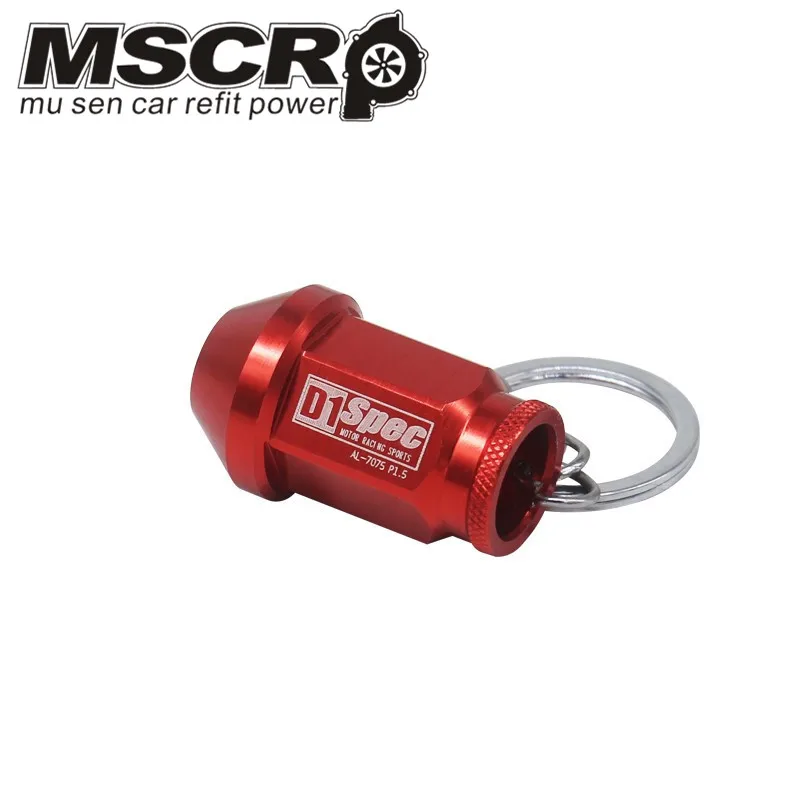

D1 SPEC Key chain JDM RACING 40MM WHEEL LUG NUT Auto Car King Rings styling Car-covers Accessories Alloys Key Ring