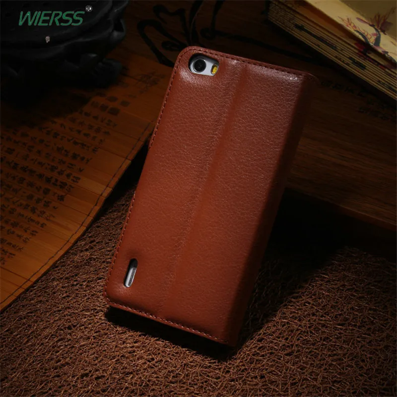 

Luxury Flip Leather Case cover For Huawei Honor 6 H60-L01 H60-L02 H60-L04 5" Back Cover Housing Wallet case shell+Card+Stand