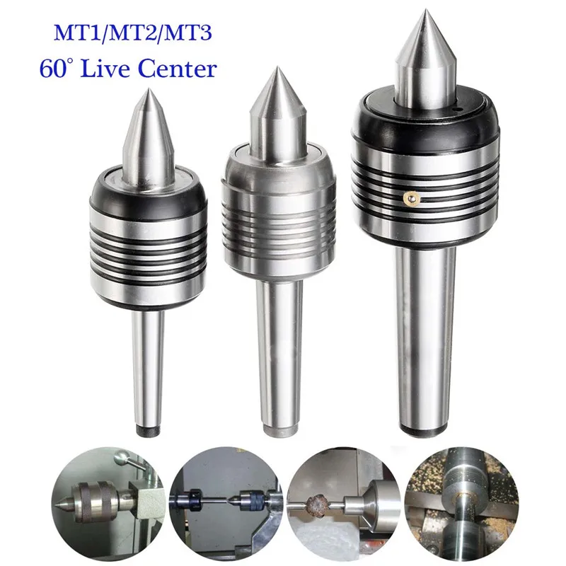 MT1 Live Center Precision Taper Triple Bearing Lathe Turning Rotary Tool
