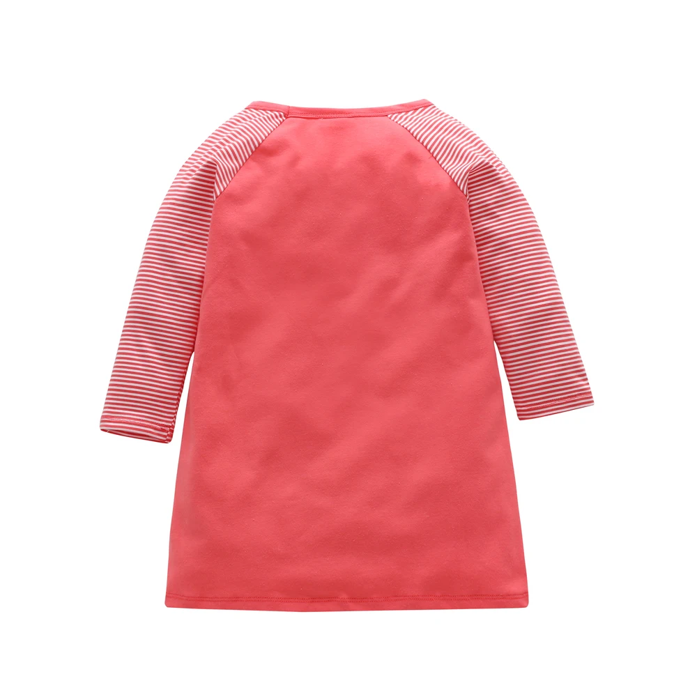 Spring Girls Dress 2018 Striped Long Sleeve Kids Costumes For Girls Princess Unicorn Print Party Dresses Autumn Children Clothes (6)