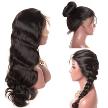 RXY 360 кружевных фронтальных париков для женщин предварительно сорвал с волосами младенца Remy малазийские волнистые черные человеческие волосы парик фронта шнурка