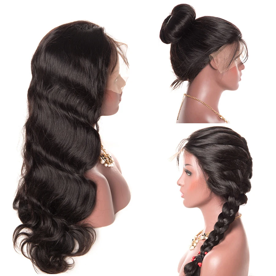 

RXY 360 Lace Frontal Wigs For Women Pre Plucked With Baby Hair Remy Malaysian Body Wave Black 100% Human Hair Lace Front Wig