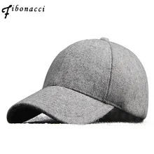 Фибоначчи Высокое качество зимние однотонные шерстяные фетровые кепки Snapback для мужчин бейсболки