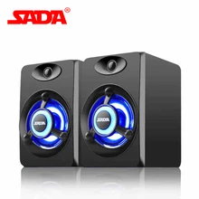 SADA V-118 миниатюрный usb-динамик ПК телефон компьютер саундбокс USB 2,0 громкий динамик с красочным дыханием светодиодный свет для ноутбука