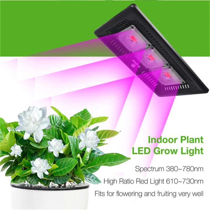 

LED Grow Light COB Full Spectrum IP67 Waterproof 110v 220v 100W 200W 300W Grow LED For Grow Tent or Otdoor Plants Growing