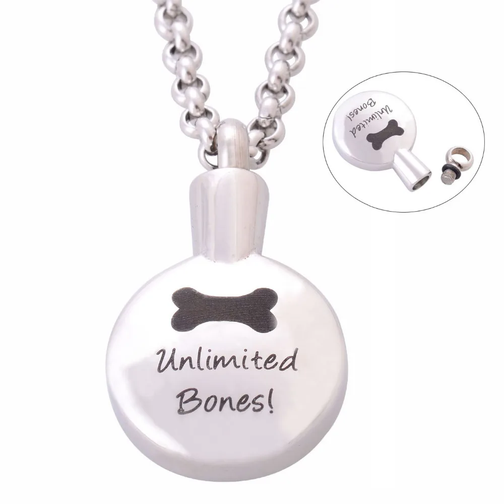 Dog Memory Jewelry 316L Stainless Steel Pet Cremation Necklace Pendant