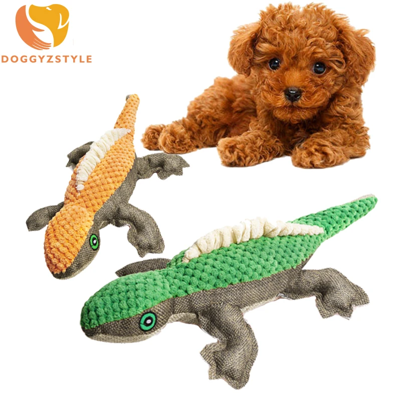 Lizards Model Dog Sound Toys Canvas Chew Squeaker Squeaky Puppy Teeth