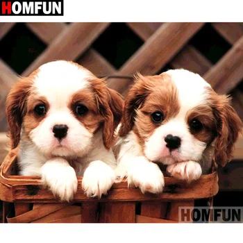

HOMFUN Full Square/Round Drill 5D DIY Diamond Painting "Animal dog" 3D Diamond Embroidery Cross Stitch Home Decor A19862