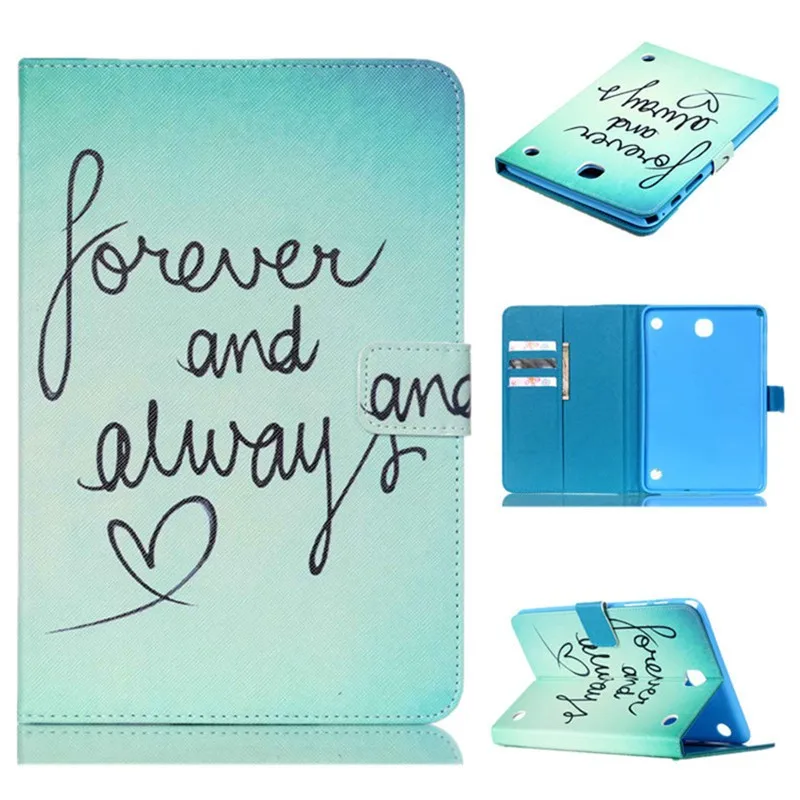 For Samsung Galaxy Tab A 8.0 T350 T355 Case PU Leather Cat Shining Rose Tree Pink Magnetic Smart Tablet Wallet Slots Covesr new  (24)