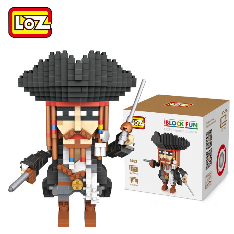 LOZ capitán Jack Sparrow ladrillos de construcción bloques de construcción de la figura de acción juguetes brinquedos educativo juguetes Jouet enfant