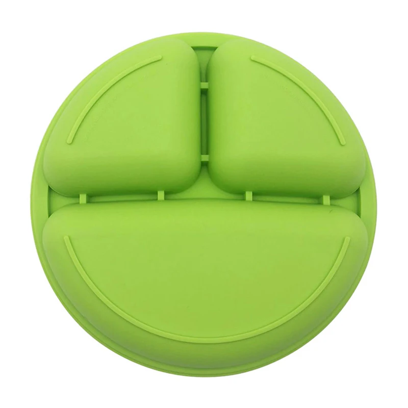 Baby Silicone Dining Plates Toddler Kids Lovely Smile Face Lunch Tableware Kitchen Fruit Dishes Children Feeding Dinner Bowls