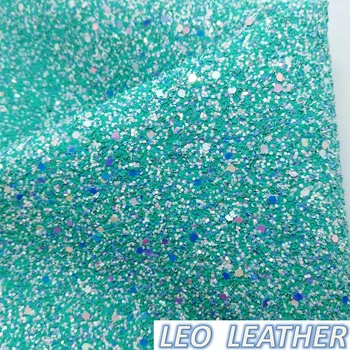 

1 YARD Synthetic Leather, BLUE Chunky Glitter Leather Fabric For DIY Accessories P548