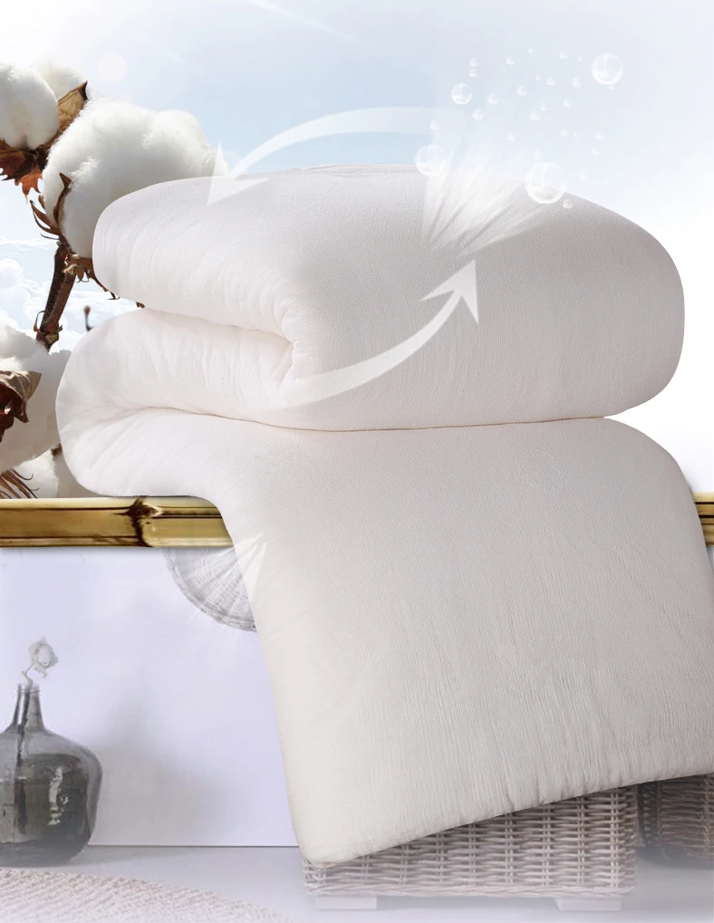 

150*200 Fresh Long-Staple Cotton thick Comforters edredon Gauze Single Blanket Quilt Core futon Student duvet Elderly edredom