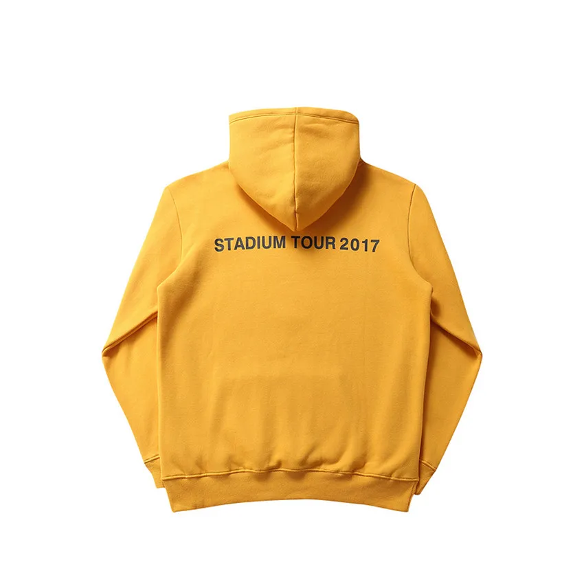 2018 NEW Style JUSTIN BIEBER STADIUM TOUR Yellow Men Hoodies Hip Hop Fashion Casual Black Stripes Purpose Tour Sweatshirts S-XXL