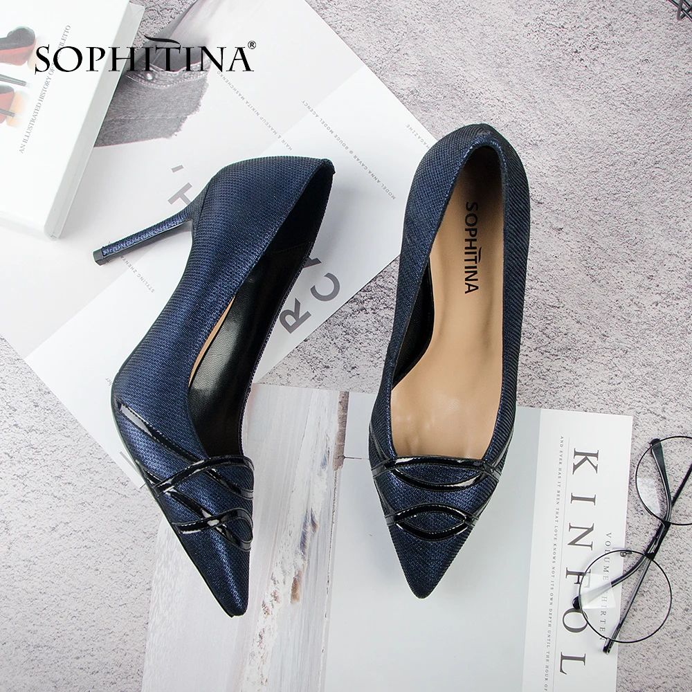 SOPHITINA 2019 Spring New High-quality Slip-on Pumps Sexy Pointed Toe Super High Heel Party Mature Fashion Female Shoes MC129