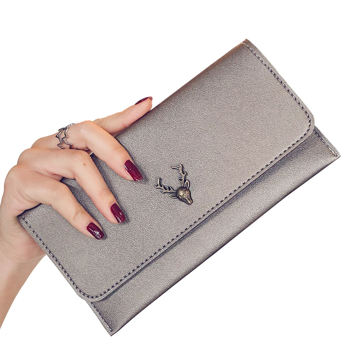 Clutch Wallets Lady Purses PU Leather Long Girls Deer Wallet Cards ID