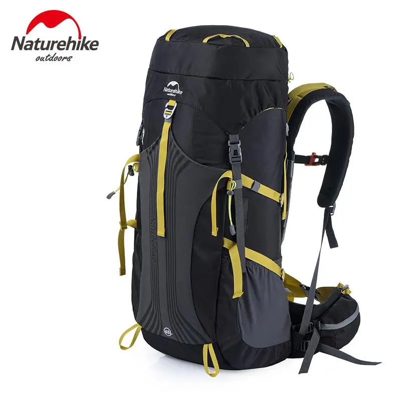 NatureHike Спортивная Сумка Профессиональный походный рюкзак для кемпинга дышащий большой емкости 55L походный рюкзак для путешествий - Цвет: Black