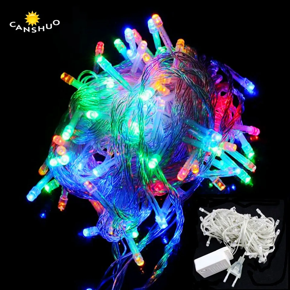 

CANSHUO 10M 20M 50M 100M AC220V 110V 8 Modes Controller LED String Lights for Xmas Garland Party Wedding Decoration Fairy Lights