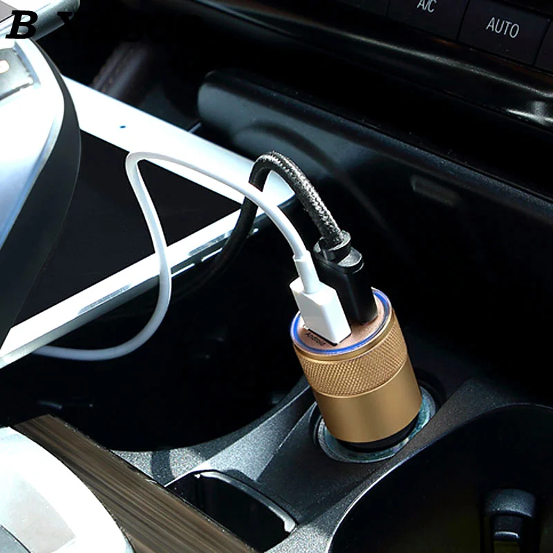 

BXESCP dual USB charger 2 ports LCD display 12-24 V cigarette lighter on power fast portable charger power car adapter