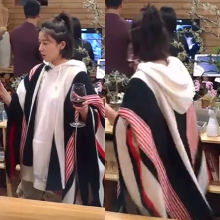 Dear Inn Takashiko's Same Wool Shawl Matched Colour Stripe Loose Cloak Spring 2019 Cardigans Fashion Sweater Women