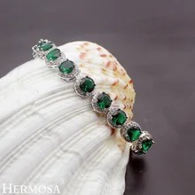 Hermosa ювелирные изделия дорогой сверкающий 925 пробы Серебряный браслет 8 дюймов 21 см