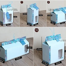 Синий ПВХ крафт-бумага с окошком сумка коробка на заказ коробка для печенья сахарный торт коробка кофе beem пакет для закусок с веревкой 200 шт/лот