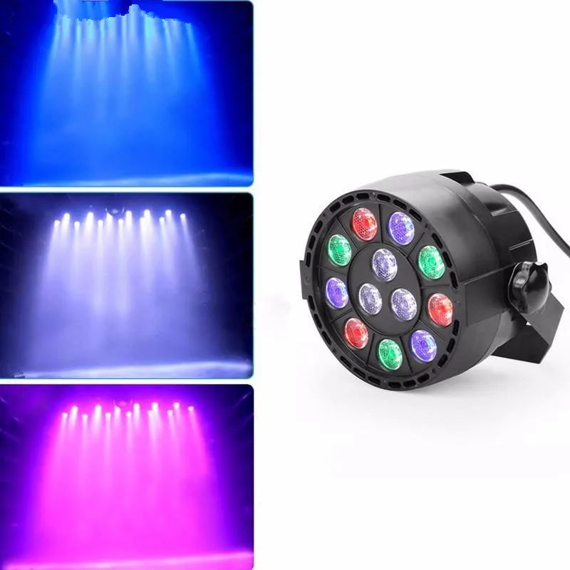 

12 Led Mini Par Stage Light 36W LED RGBW DMX 512 7CH / Sound Control Lamp for Club Dj Show Home Party Ballroom EU Plug