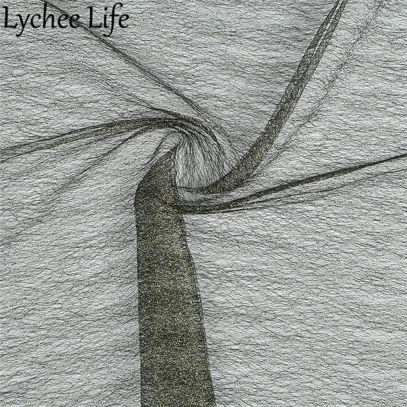 Lychee Life Золотая серебряная Кружевная Сетка Тюлевая ткань 100x160 см сетчатая сделай