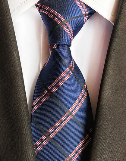 Модный Шелковый галстук 8 см, черный, синий, в клетку, жаккардовый переплетенный галстук для мужчин, деловой, Свадебный, вечерний, официальный, шейный галстук, аксессуары - Цвет: A13