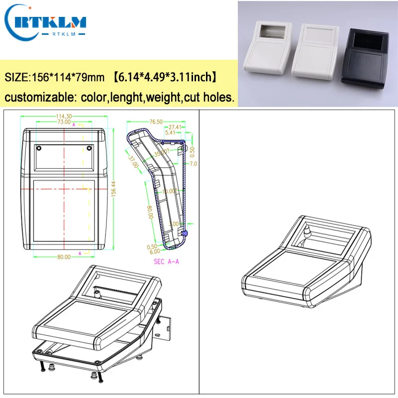 ABS plastic enclosure instrument case DIY junction box custom electronic box enclosure diy instrument case 156*114*79mm 1piece