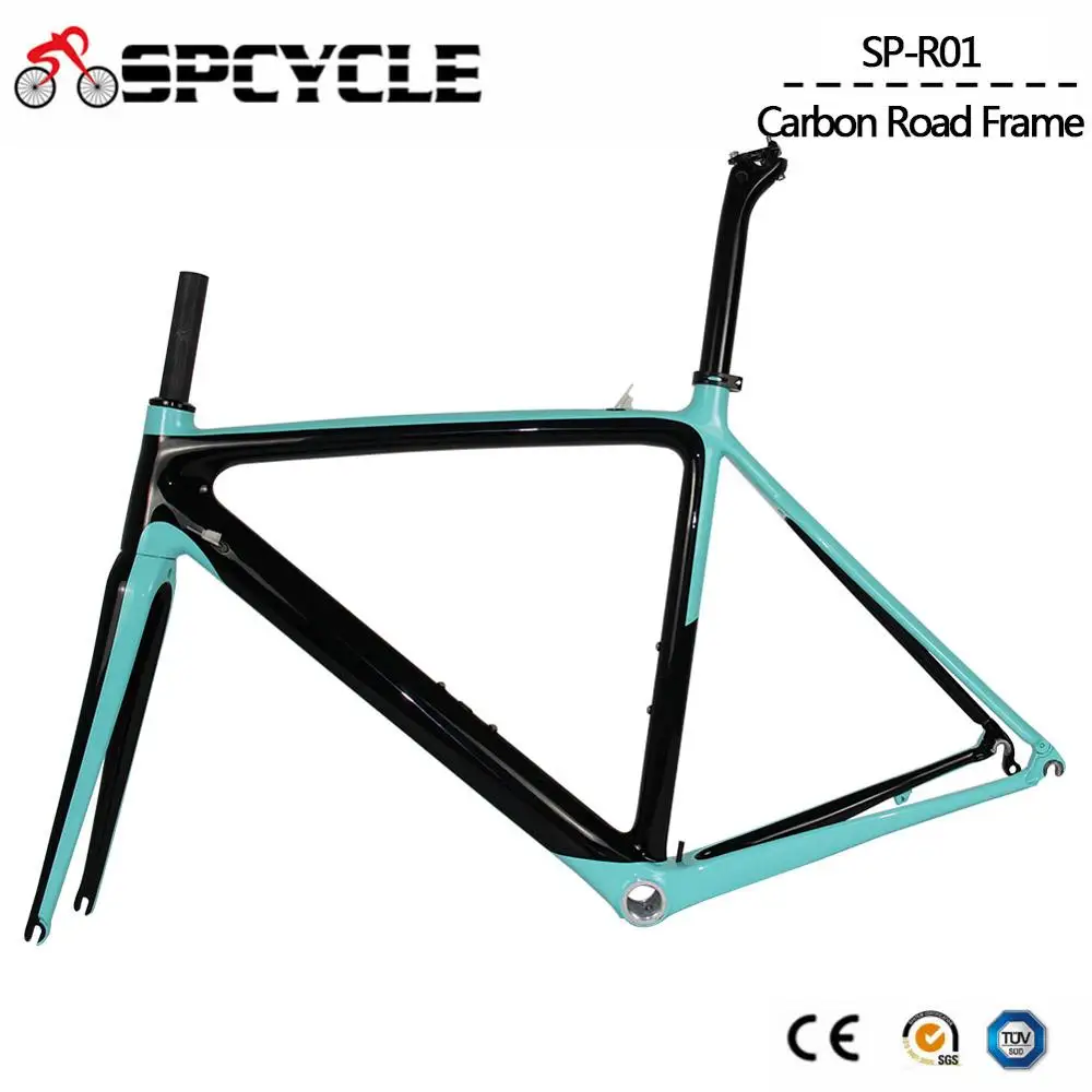 Best Spcycle 2019 New Model Carbon Road Bike Frame Di2 and Mechanical Racing Bicycle Frameset BSA Size 50/53/55cm 9 Colors Available 3